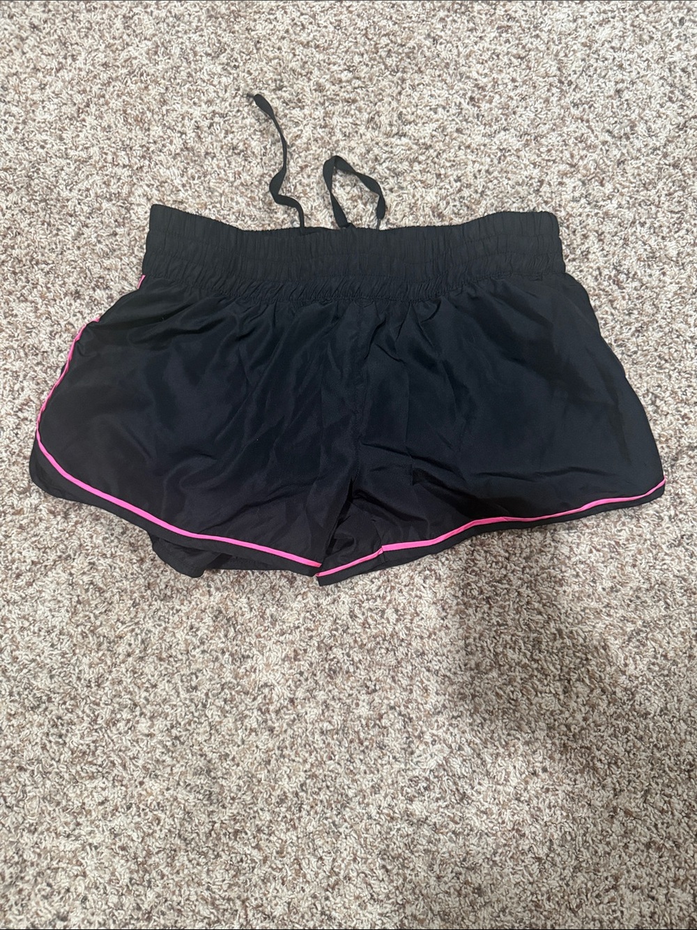 90 Degree By Reflex Black Athletic Shorts with Pink Trim